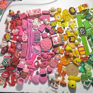 Huge Y2K Novelty Eraser Lot - 2.6kg Mixed Shapes, Food, Animals, Modular Pieces